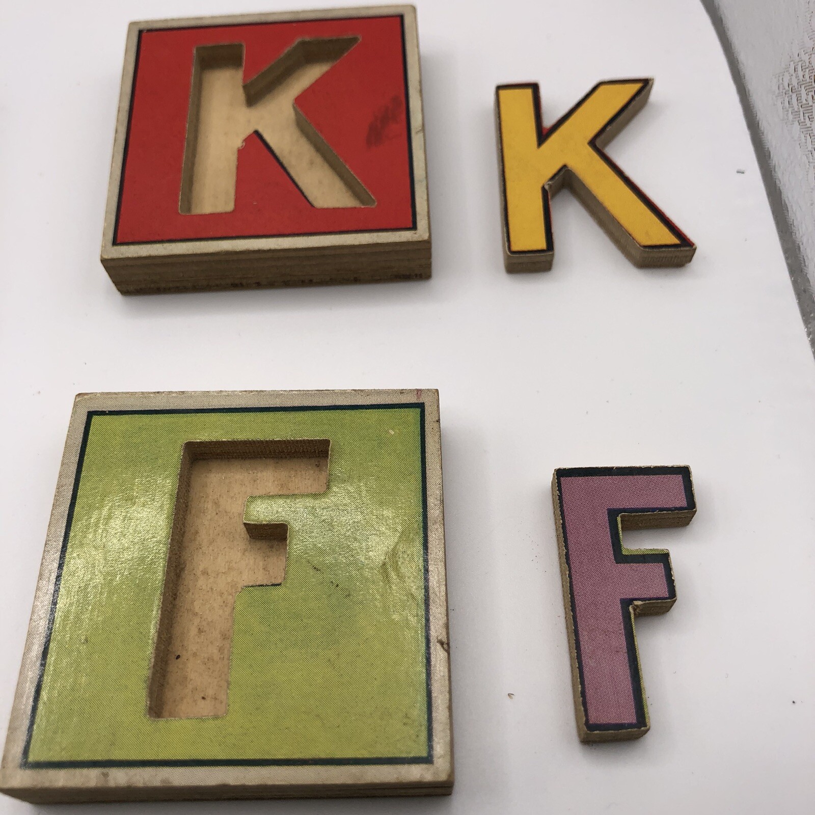 Vintage Victory’s Children’s Blocks Letters Removable 2 Sided Animal ‘s on Back