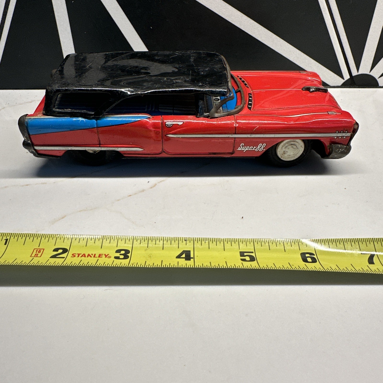 1958 Oldsmobile Super 88 Sedan Tin Toy Asahi ATC Japan Chrome Mobile VTG