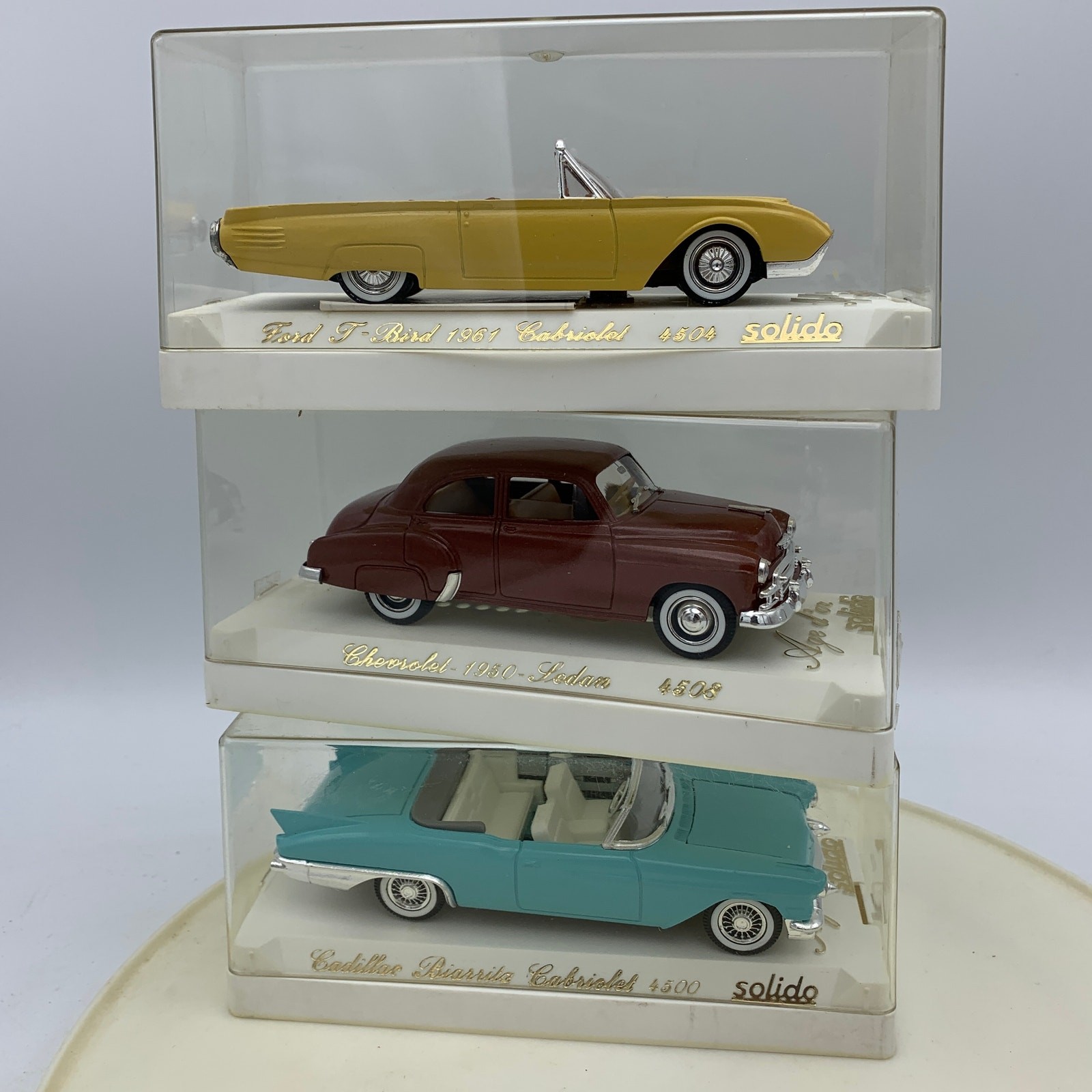Solido Age d’or Lot of 3 1:43 scale model cars #4500 #4504 #4508 France