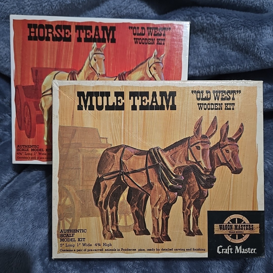 “Old West” wooden kit Horse & Mule Team Wagon Masters Craft Master vintage