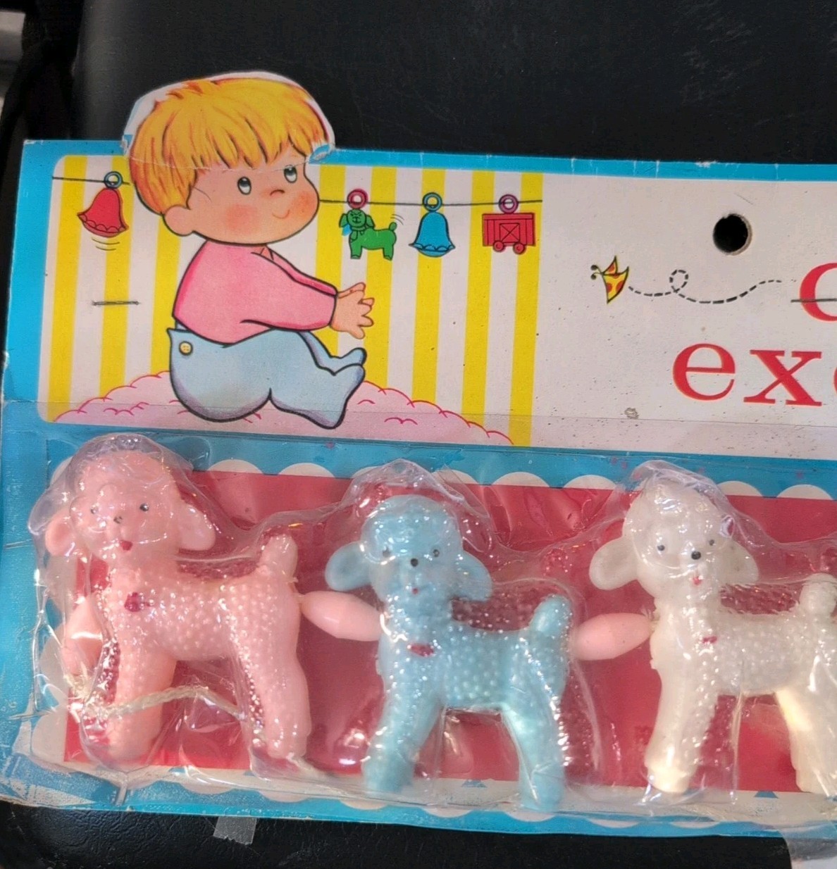 Vintage Retro Baby Cradle Crib Toy Exerciser New in Package Colorful Plastic