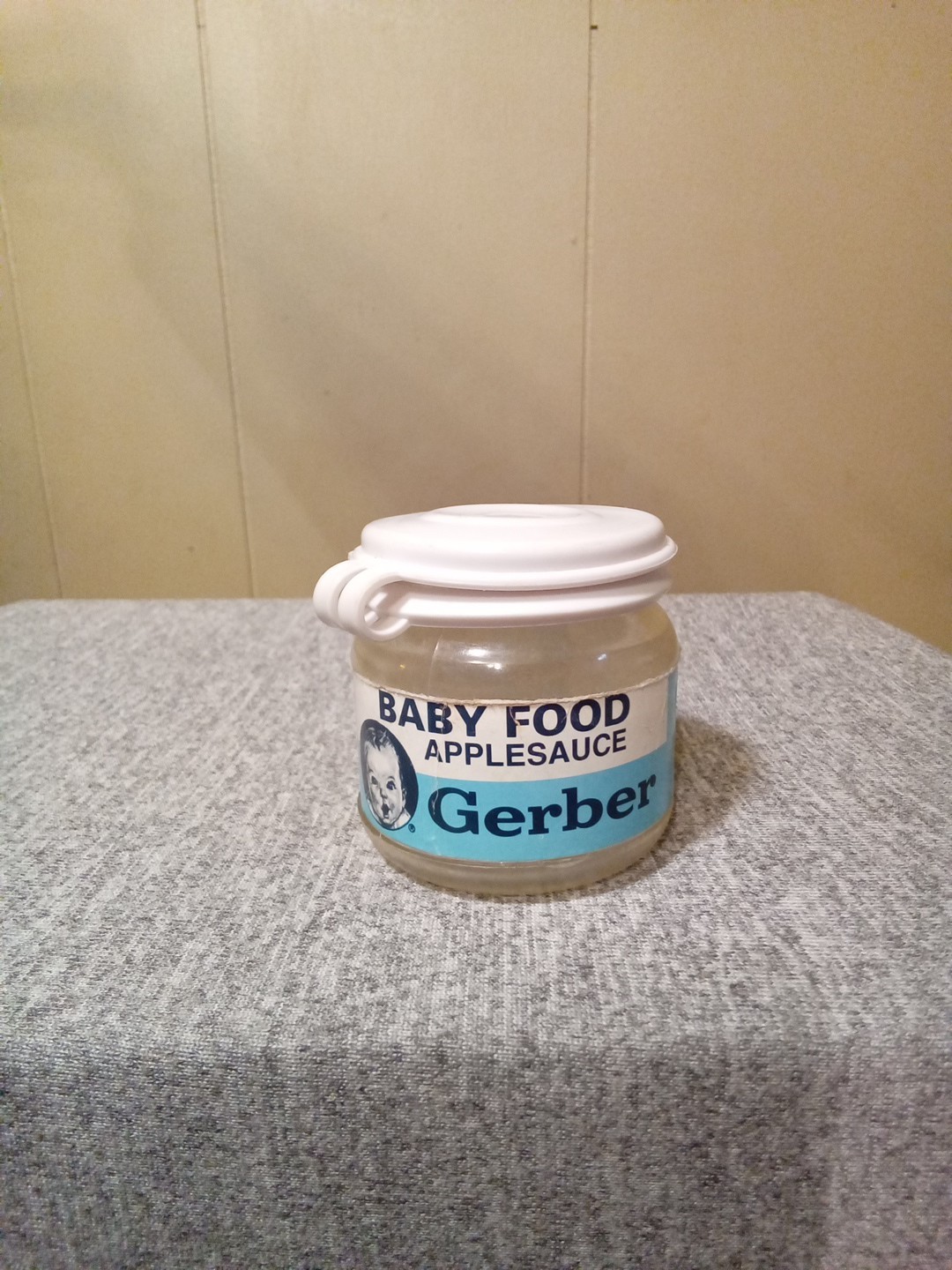 VTG Gerber Applesauce Foodtime Baby Play Food Jar + Lid 1997 TOY BIZ BABYHEAD