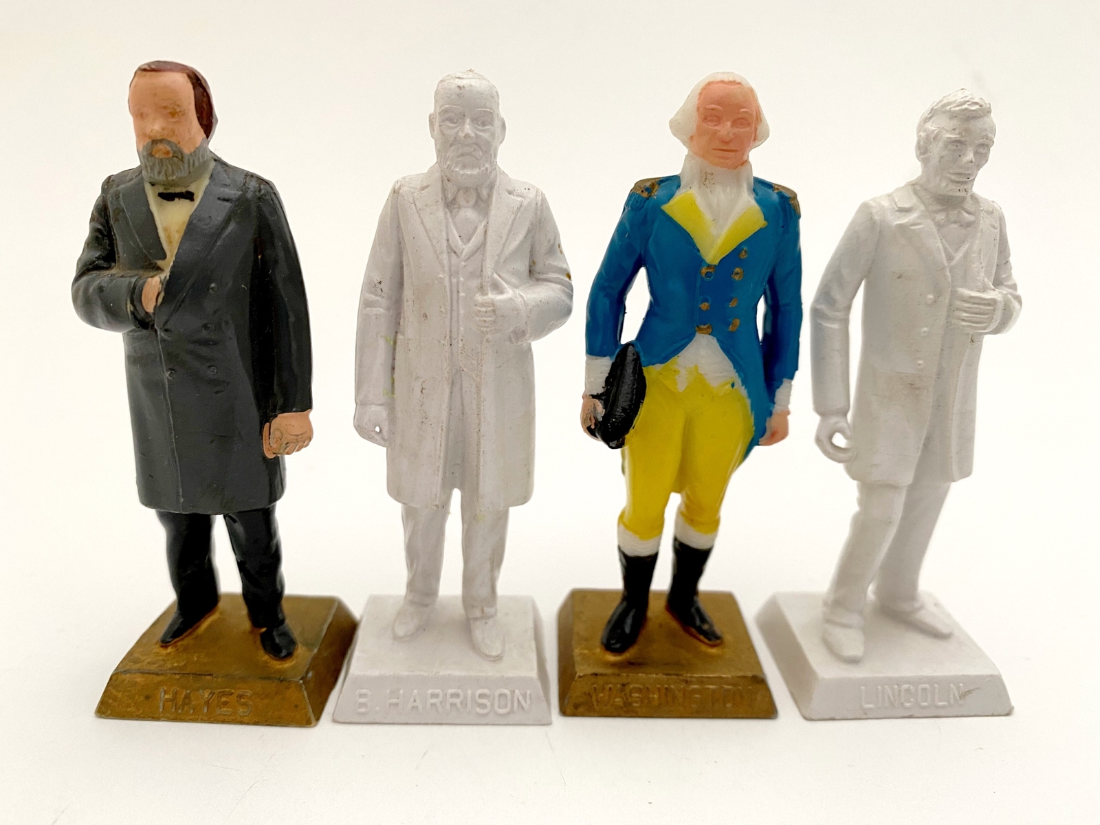 Vintage Marx Plastic US President Figure Washington Lincoln Hayes Harrison 2.75”