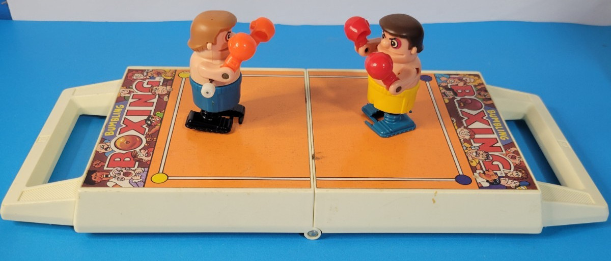 Vintage Bumbling Boxing Tomy – Complete w/ Boxers Toy Wind Up 1980’s