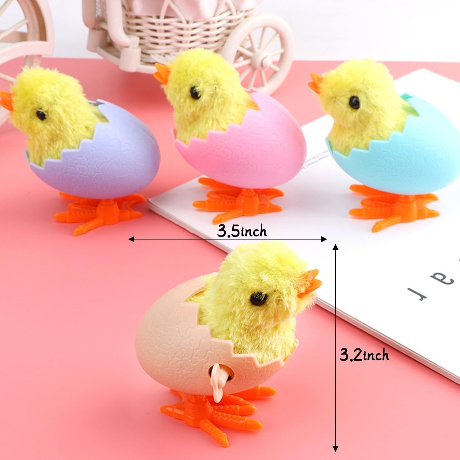 Chick Bunny Wind Up Toys for Kids, 4 PCS Clockwork Novelty Jumping Hopping To…