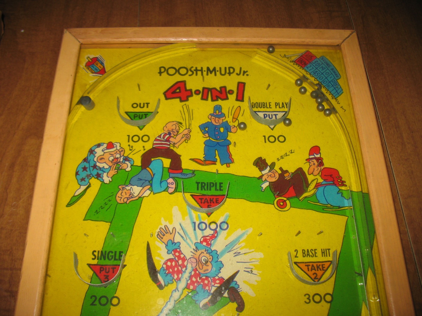 Vintage Poosh-M-Up Jr 4 In 1 No. 441 Tabletop Pinball with Original Box