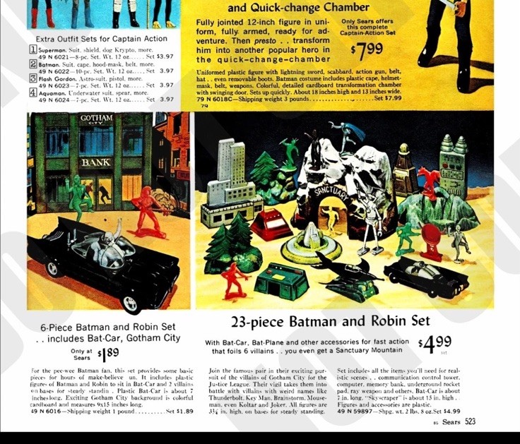 Ideal Toy 1966 Batman Playset Sears Catalog Justice League Plastic Computer Lot