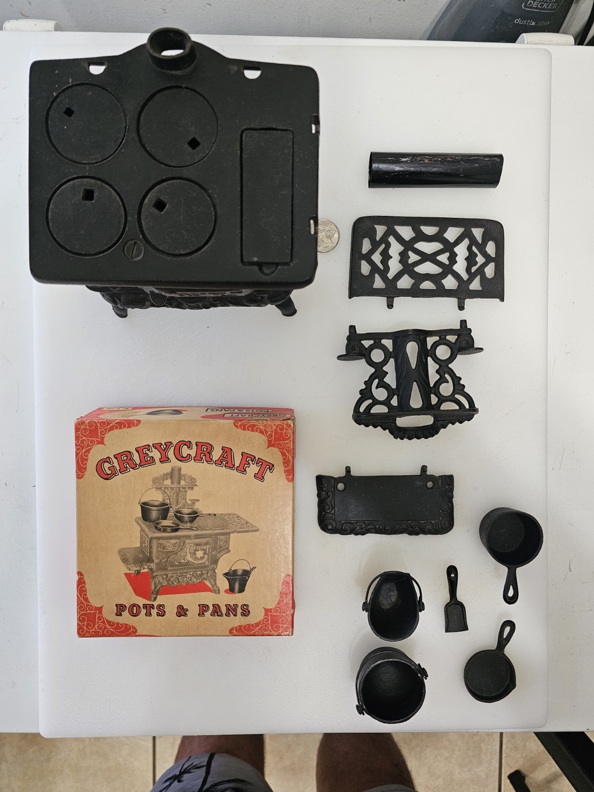 Vintage Crescent Salesmens Sample Large 10″ Miniature Cast Iron Cook Stove