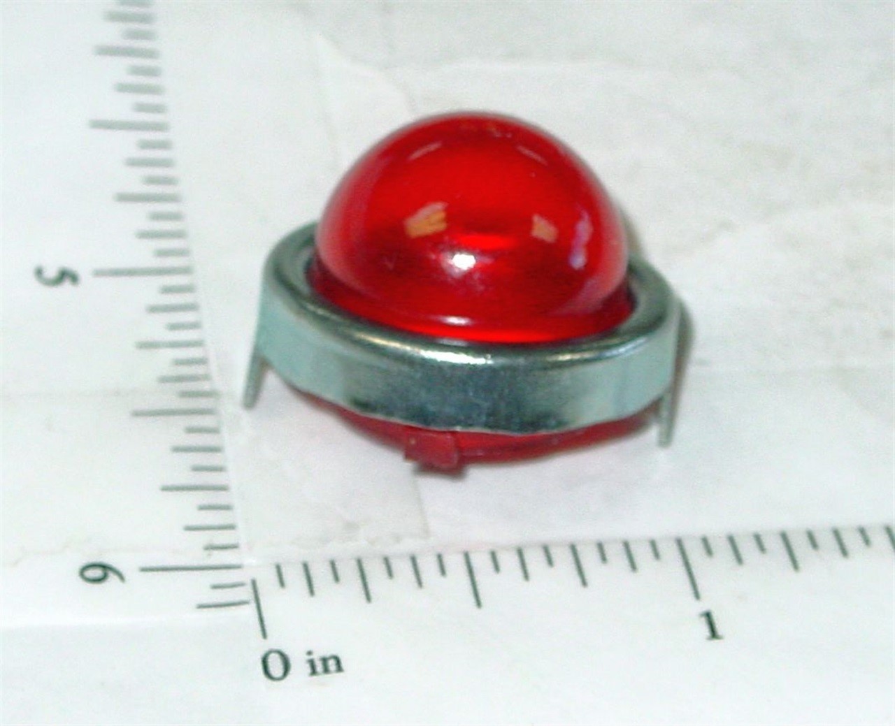Structo Reproduction Red Flasher Light w/Chrome Trim Ring Toy Part STP-019