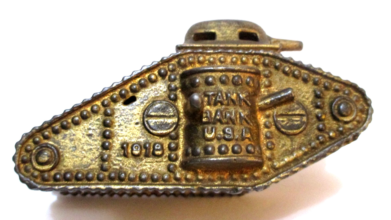 AC Williams cast iron Army Tank 1918 bank WW1