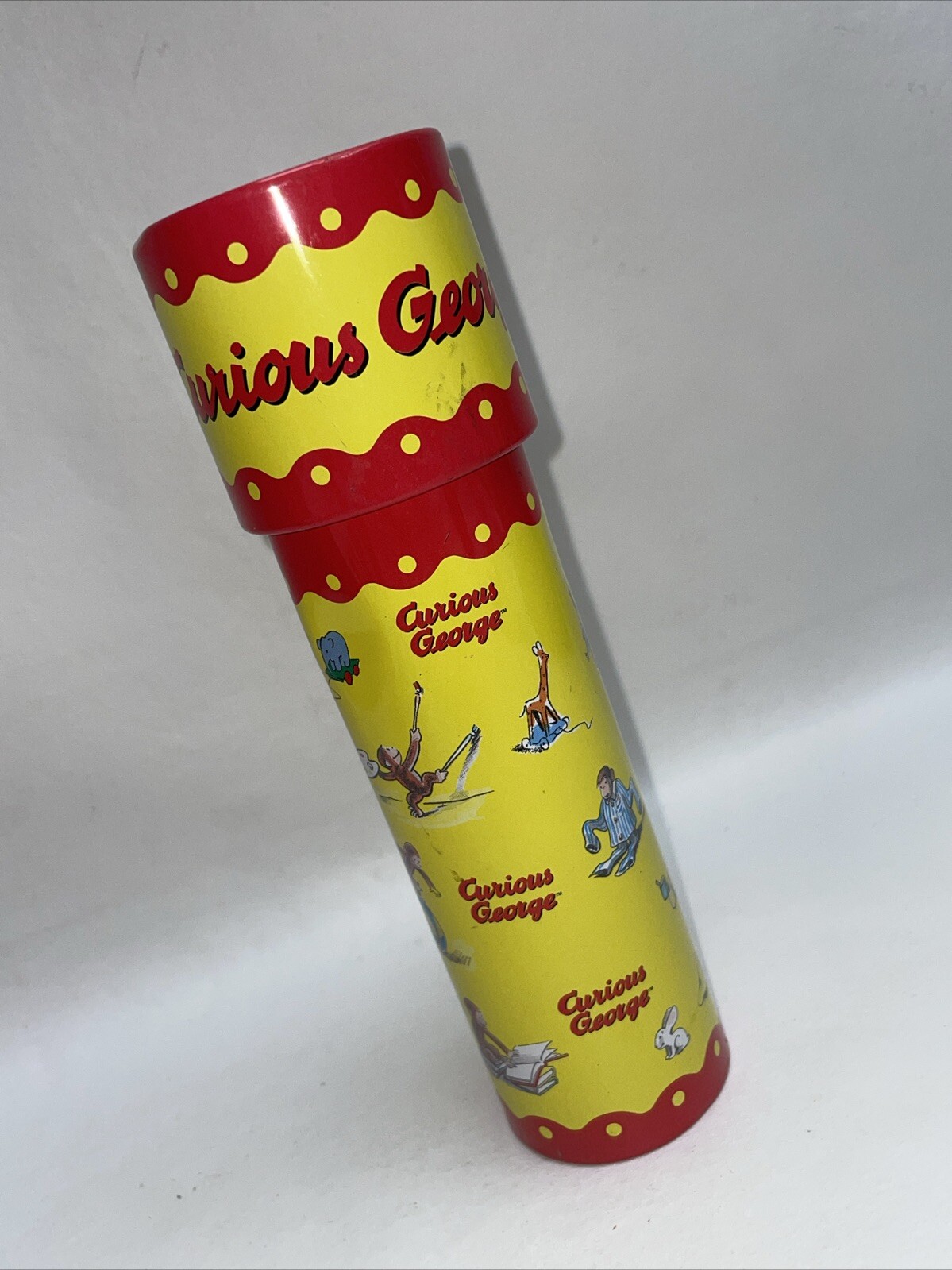 Curious George: Kaleidoscope: Tin Metal 7.25″ Retro Toy: Schylling (small Dent)