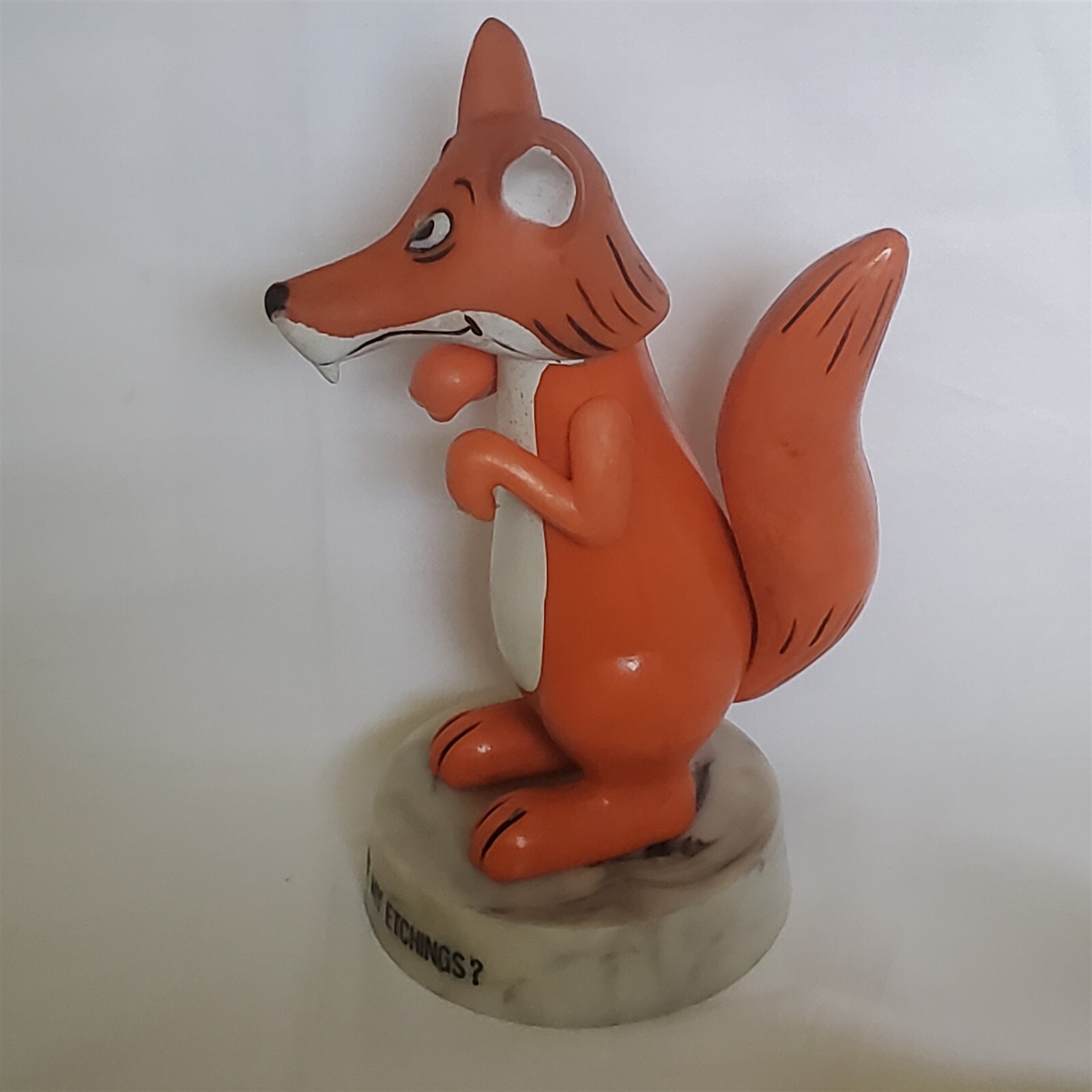 VINTAGE 1971 Goofy Grams by Dakin Hong Kong Fox WANNA SEE MY ETCHINGS Figure