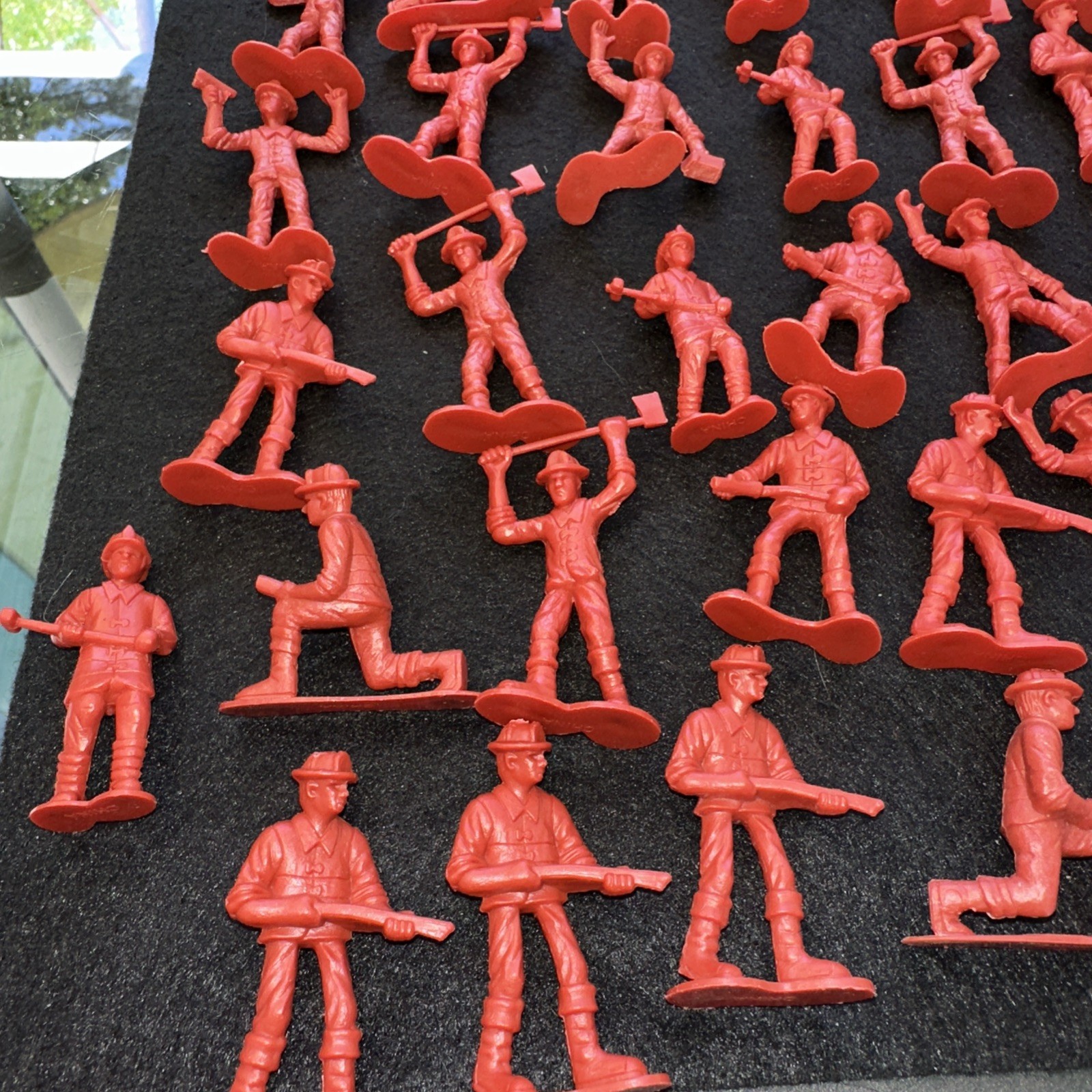 Vintage Red Firefighter 4″ Toy Figures Hard Plastic PVC set of (50)’