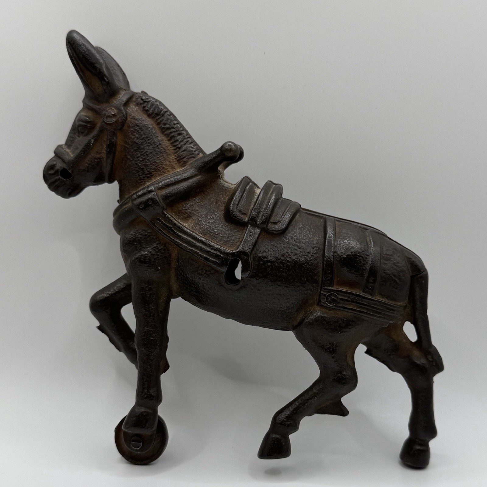 Antique Vtg 1900s Cast Iron Kicking Mule Donkey Eccentric Pull Toy Figure Part