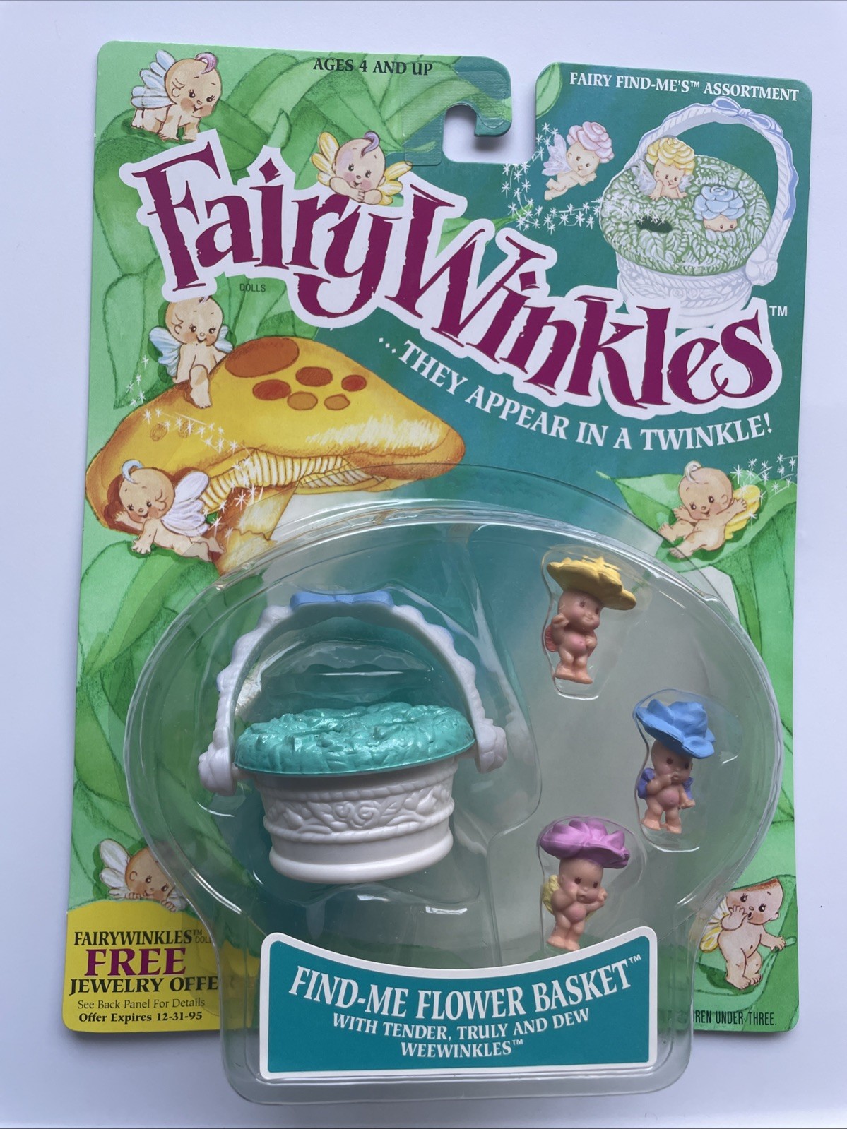 Fairy Winkles Find Me Flower Basket NRFB Fairywinkles Fairies Playset 1993 Rose