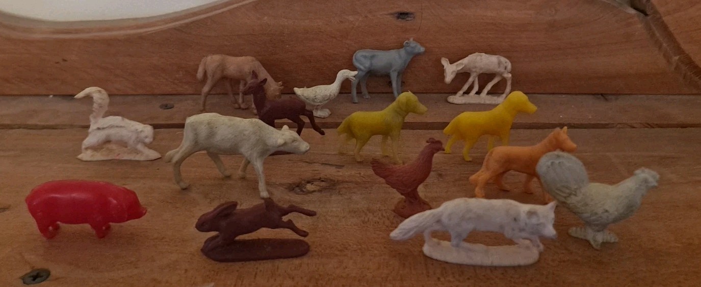 Vintage MPC Marx Plastic Farm Wild Animals Lot of 15