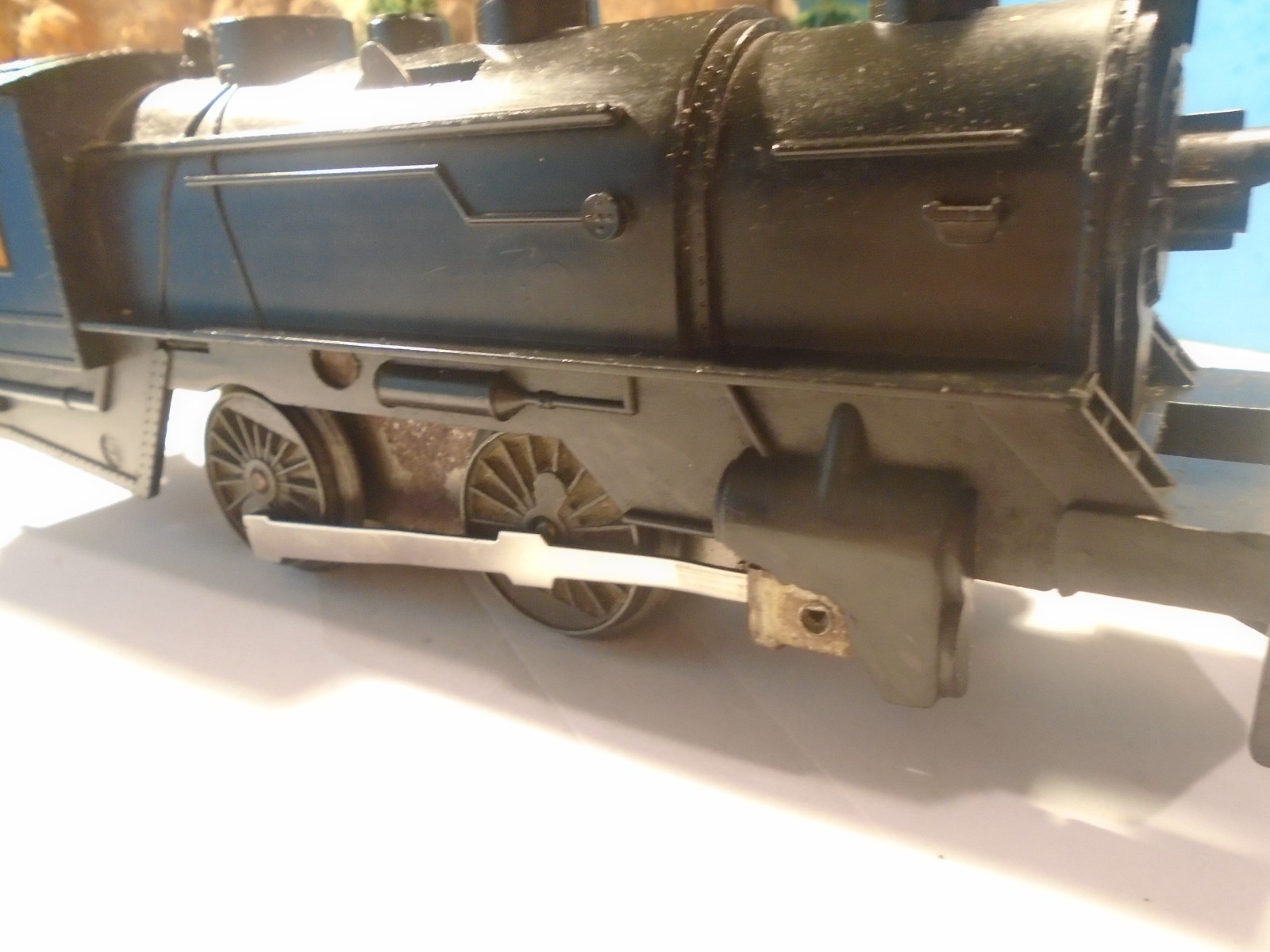 MARX 027 SCALE BLACK PLASTIC CLOCKWORK WINDUP 0-4-0 STEAM LOCOMOTIVE 5-58-5