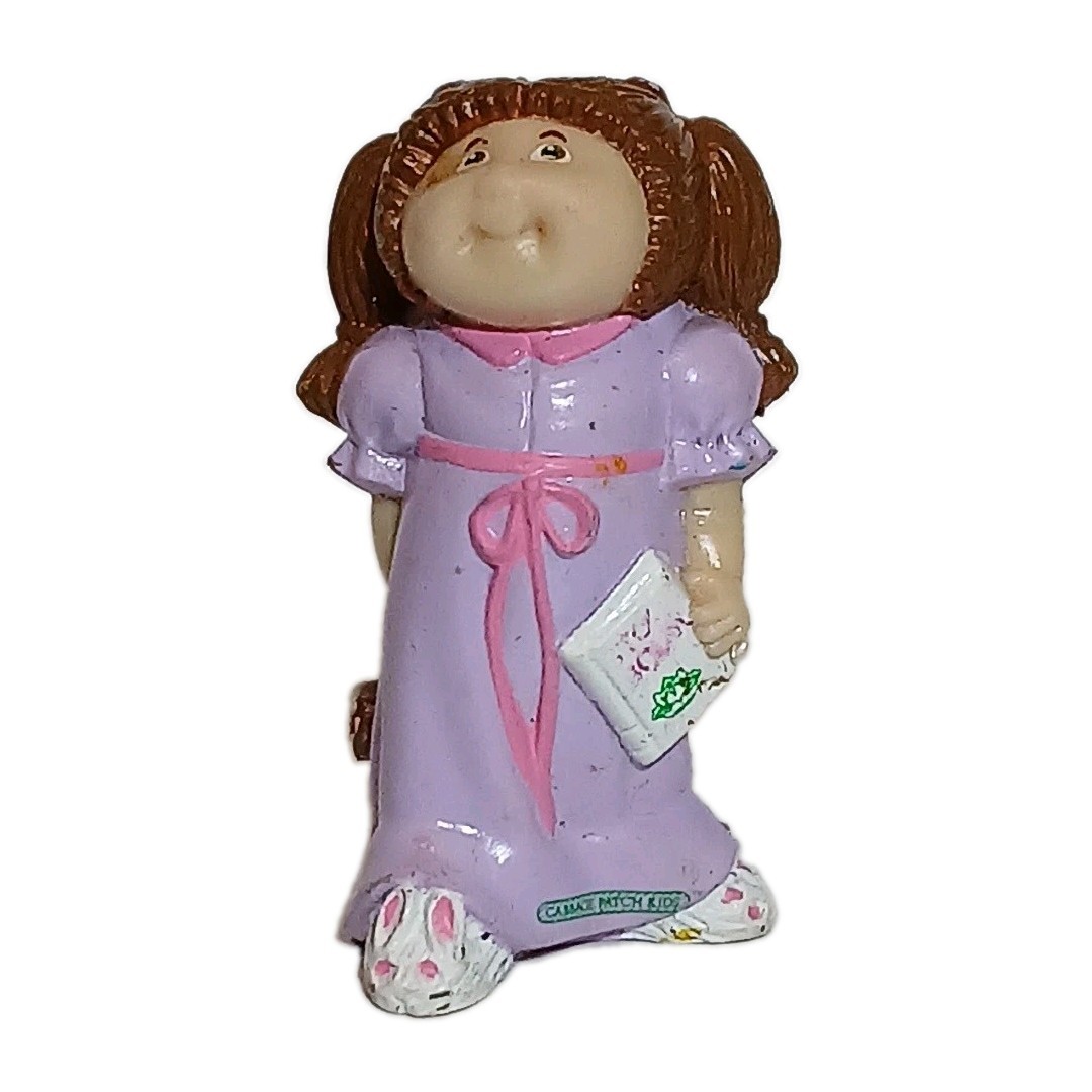 Cabbage Patch Kids – Vintage Girl W/ Teddy – PVC Figure – 1984 – Purple Gown