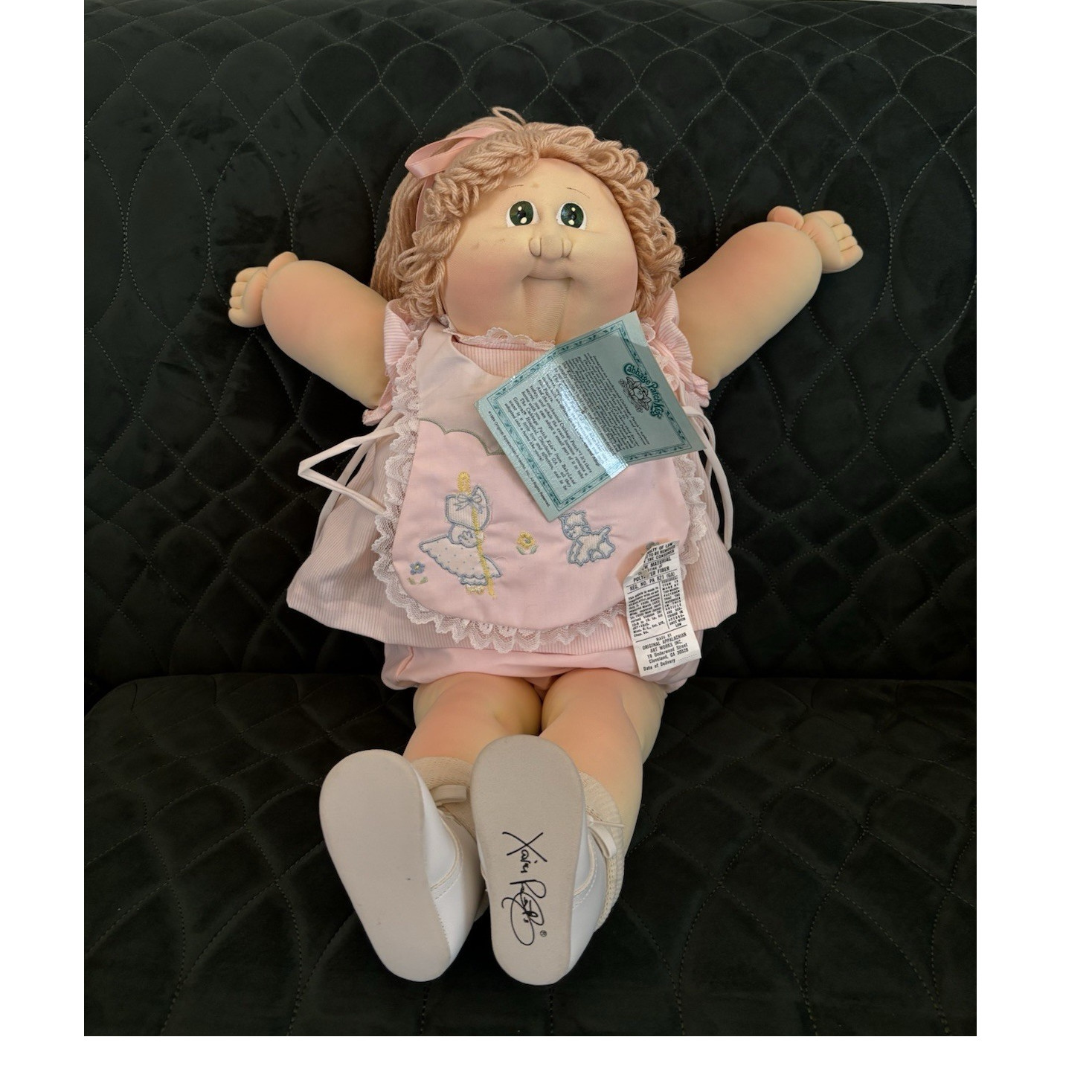 Cabbage Patch Kids Soft Sculpt Doll Blonde Hair Pink Outfit