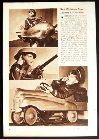 Pedal Army Plane & Truck 1942 Vintage TOY pictorial AD