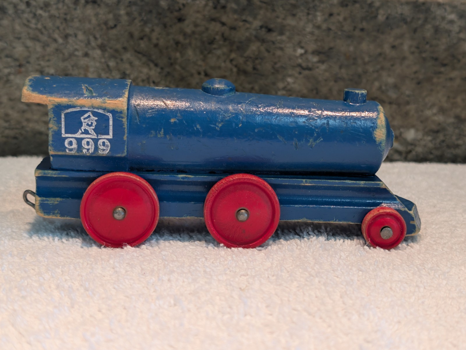 Vintage Strombecker Wooden Toy Train 4 Piece Set Made In USA 1950s