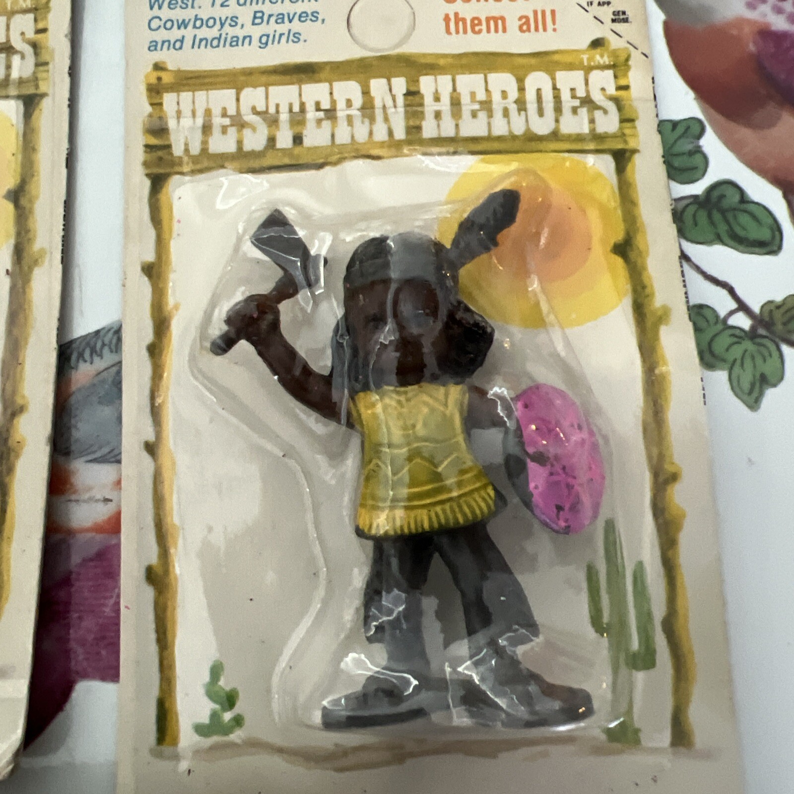 3 NIP Vintage Gordy International Western Heroes Series Figures Cowboy Braves