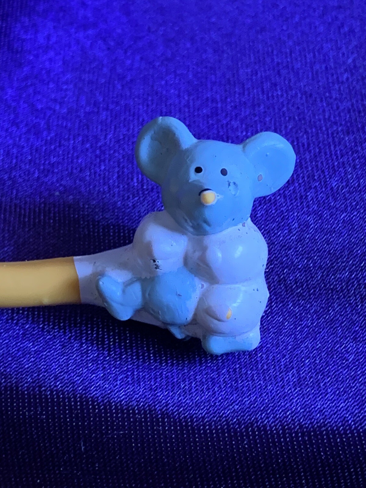 Vintage Russ Berrie Bendy Rubber Cat W/ Mouse Cartoon Figure poseable