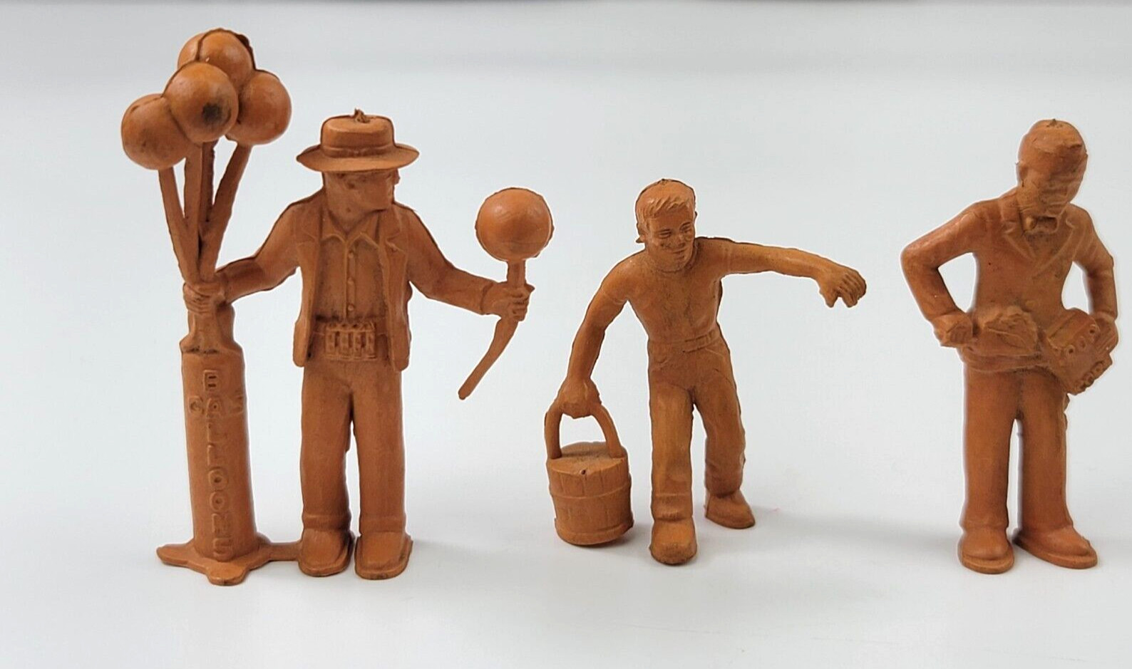 3 Pc Marx Super Circus Worker Figures Balloon Seller Popcorn Vendor Water Boy