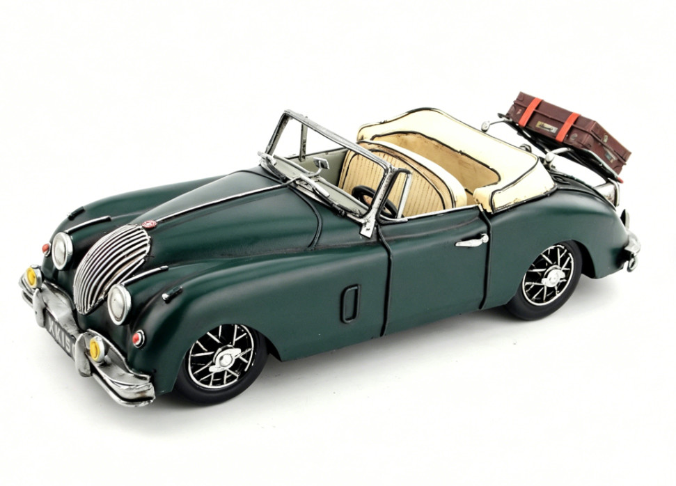 32CM Handmade Antique 1595 XK150 Speedster Sports Car Tin Metal Reproduction