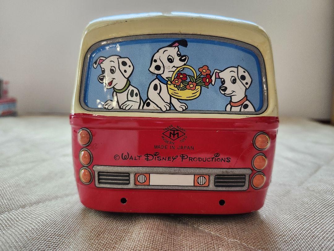 Masudaya Tin Wind-up Toy Bus Disney 101 Dalmatians W/BOX F/S FEDEX