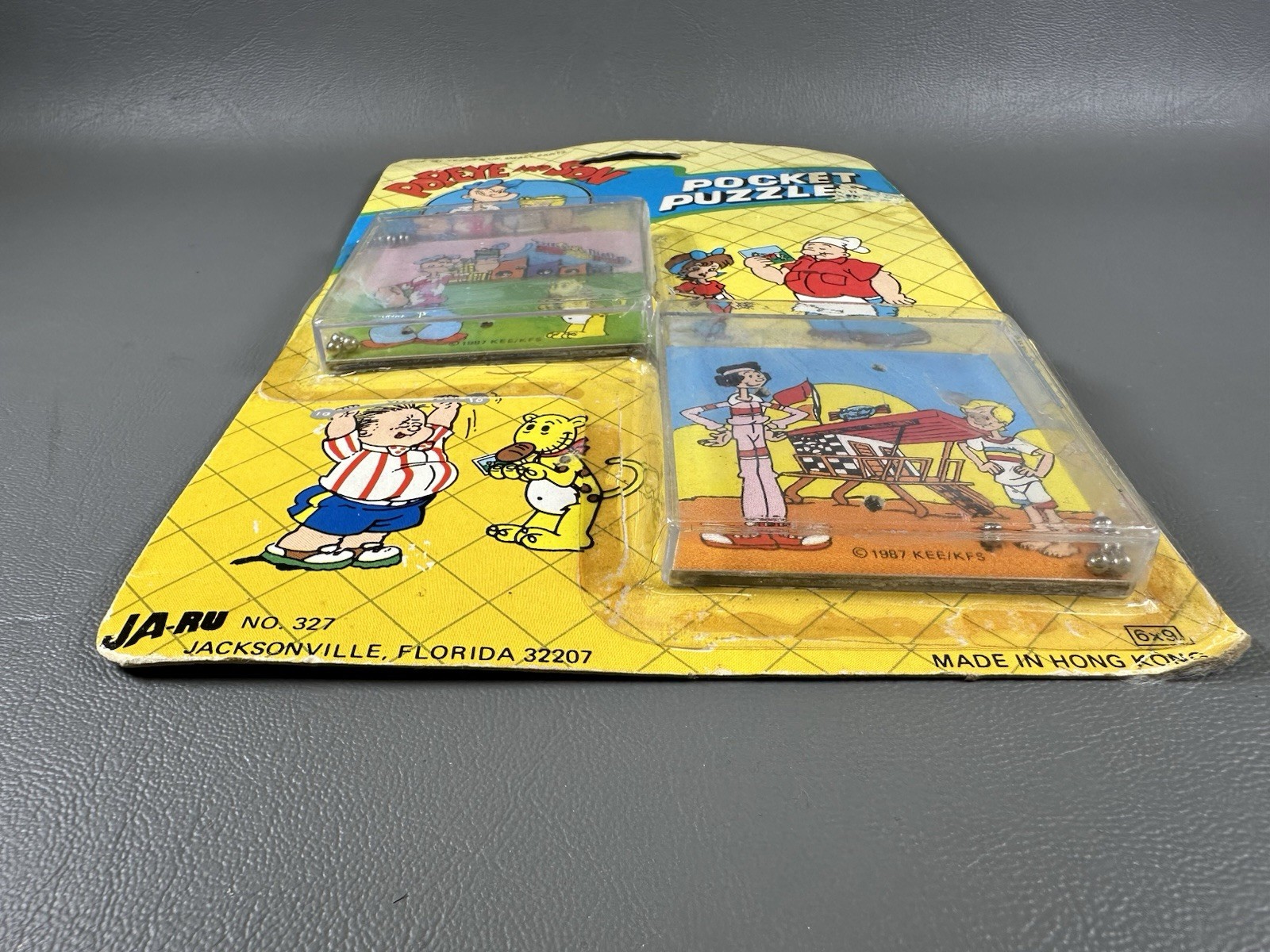 Vintage 1987 Ja-Ru Popeye the Sailor & Son Plastic Pocket Dexterity Puzzles NIP