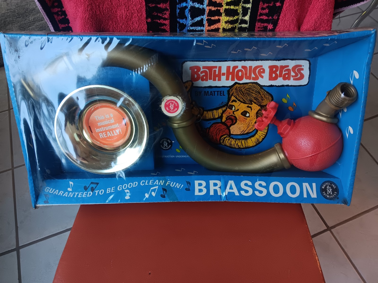 Vtg 1967 Mattel Bath House Brass Fllooglehorn Original Box & SEALED SUPER RARE++
