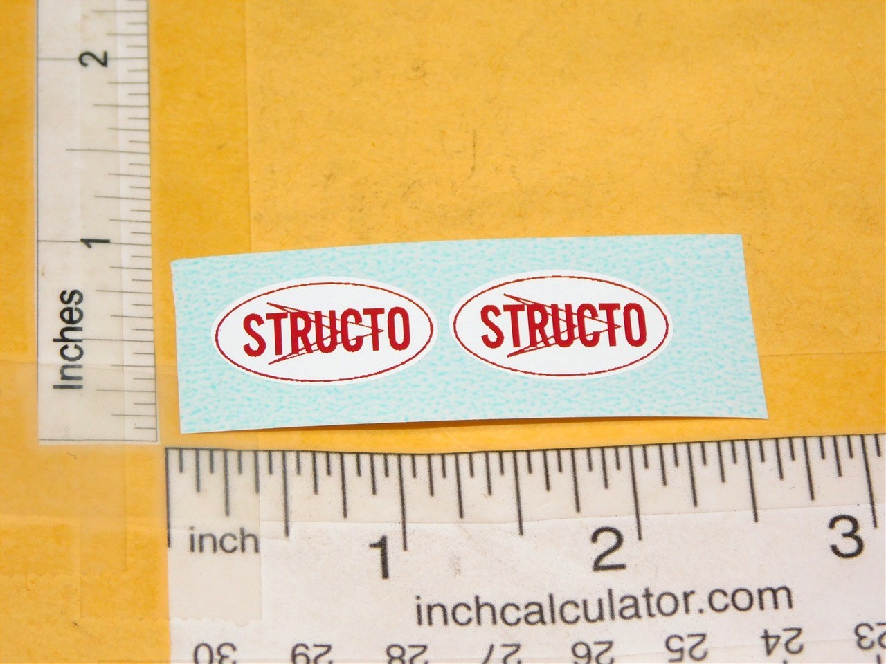 Structo Small Cement Truck & Misc Toy Oval Replacement Sticker Set ST-153