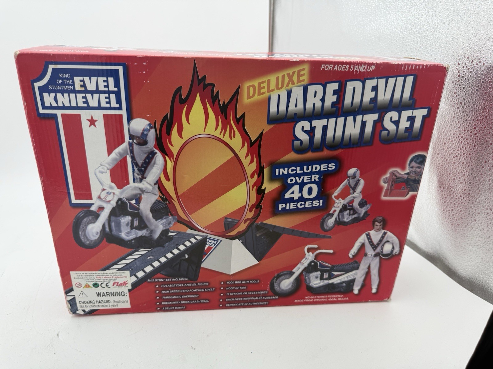 EVEL KNIEVEL DELUXE DARE 🔥DEVIL STUNT SET 2005 RARE OVER 40 PIECES COMPLETE