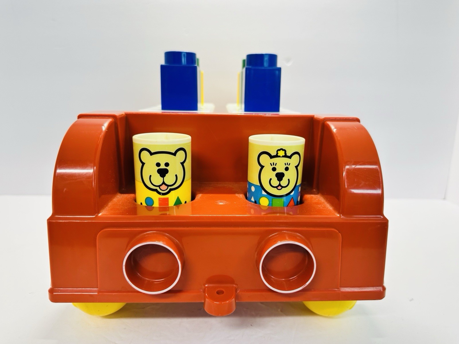 Vintage Johnson & Johnson Stack & Dump Truck & Shape Sorter Transporter Set