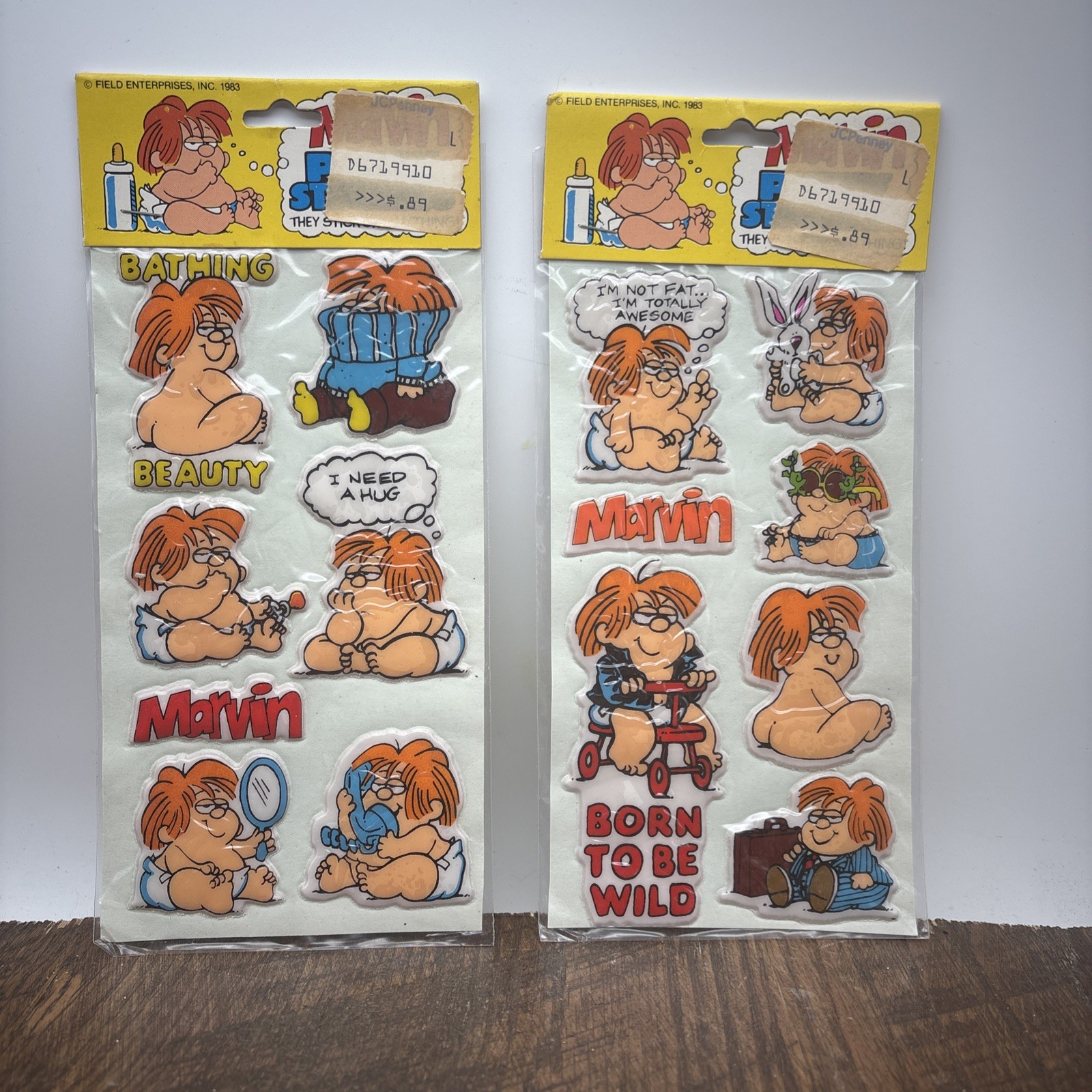 80s Cartoons Marvin Puffy Stickers Born To Be Wild Fat Scrapbook Comedy Red Hair