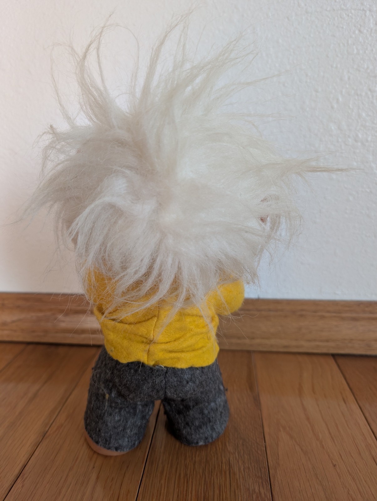Vintage Thomas Dam Troll ~8.5″. Elf Ears. White Hair. Original Clothes.