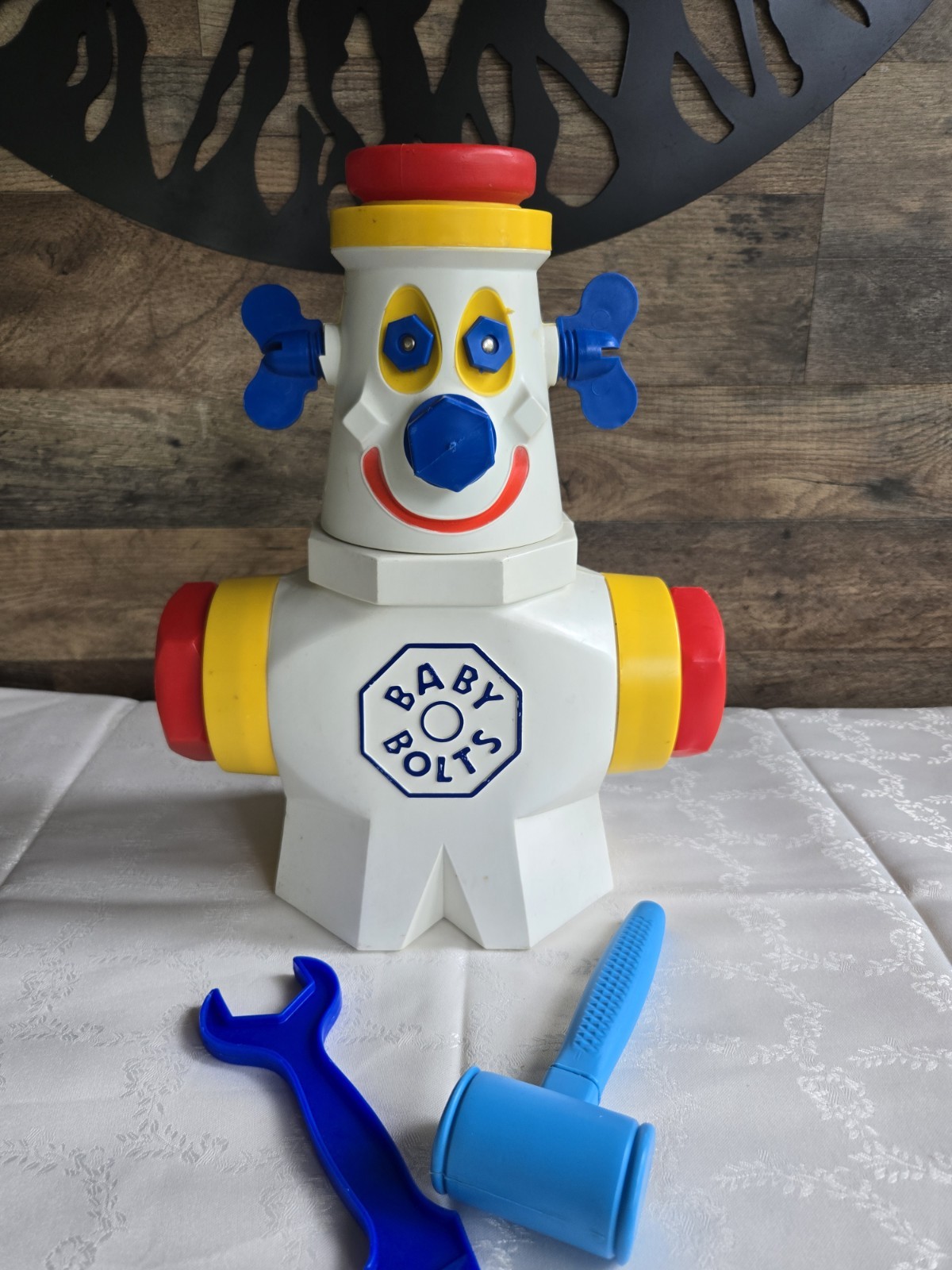 1964 Ideal Baby Bolts Robot Marvin Glass Toy Complete Wrench Hammer Vintage