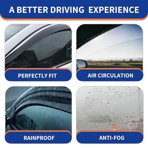 4PCS Window Vent Visor Rain Guard Shade Replacement for Civic Sedan 2016 2017