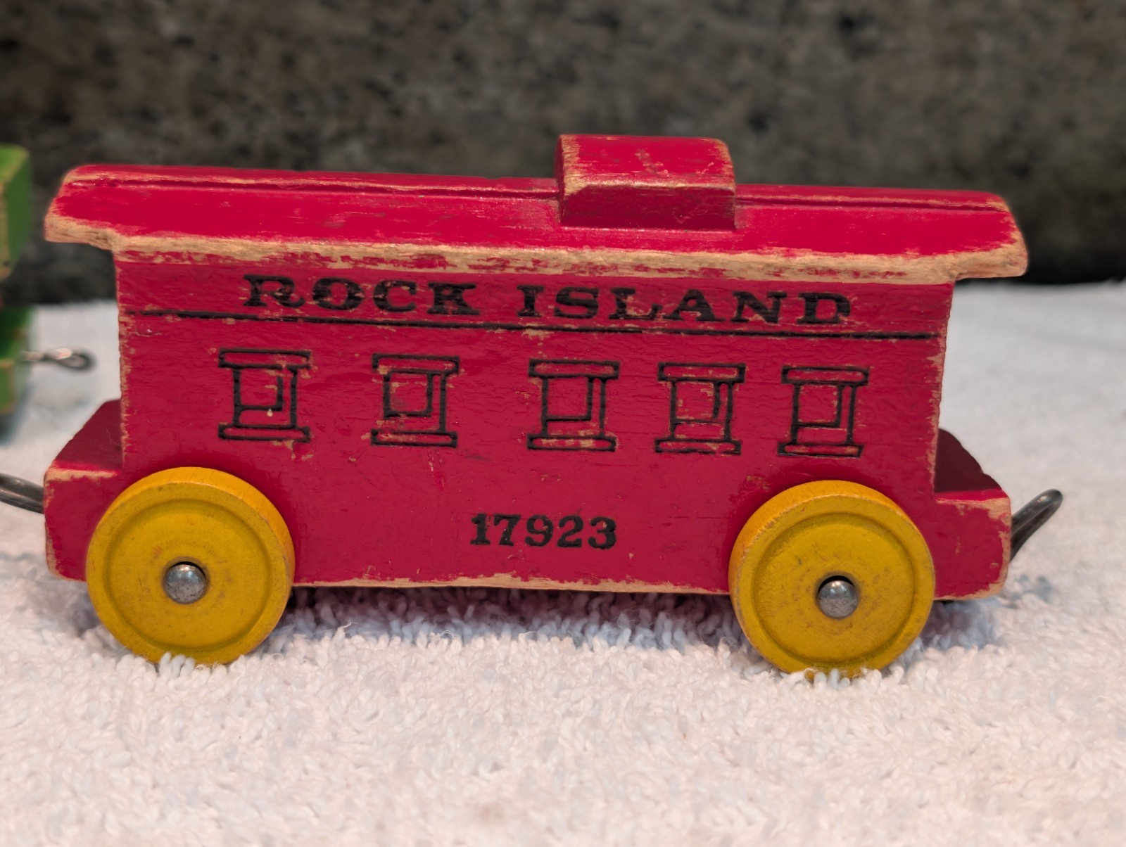 Vintage Strombecker Wooden Toy Train 4 Piece Set Made In USA 1950s