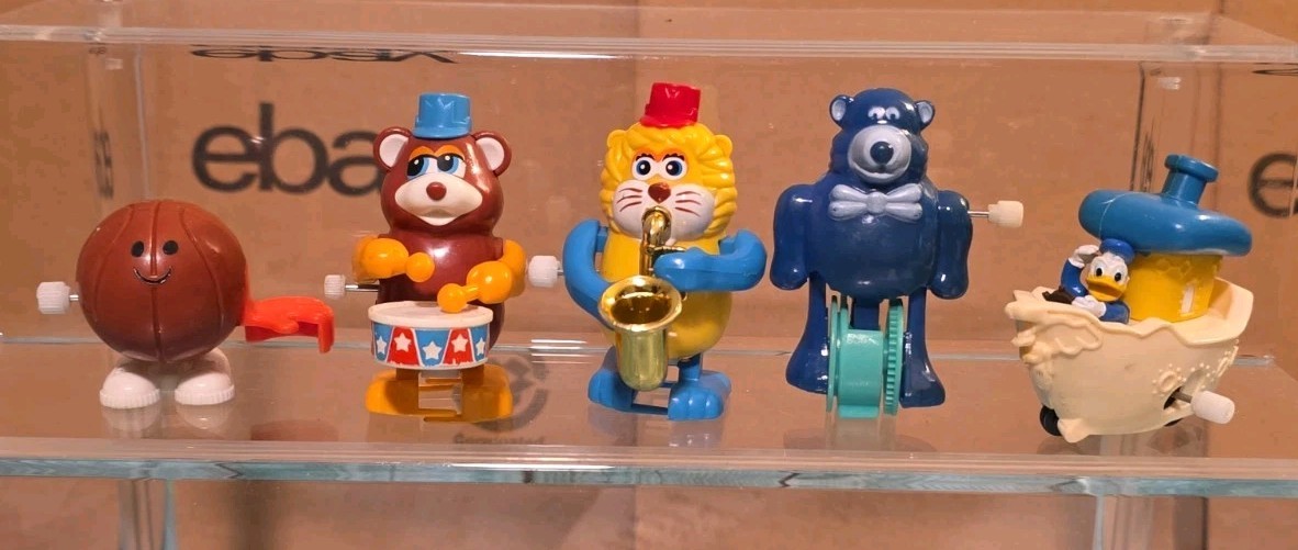 🔥Vintage Tomy Wind Up Toys Bear Lot of 4 W/ Donald Duck Toy🔥