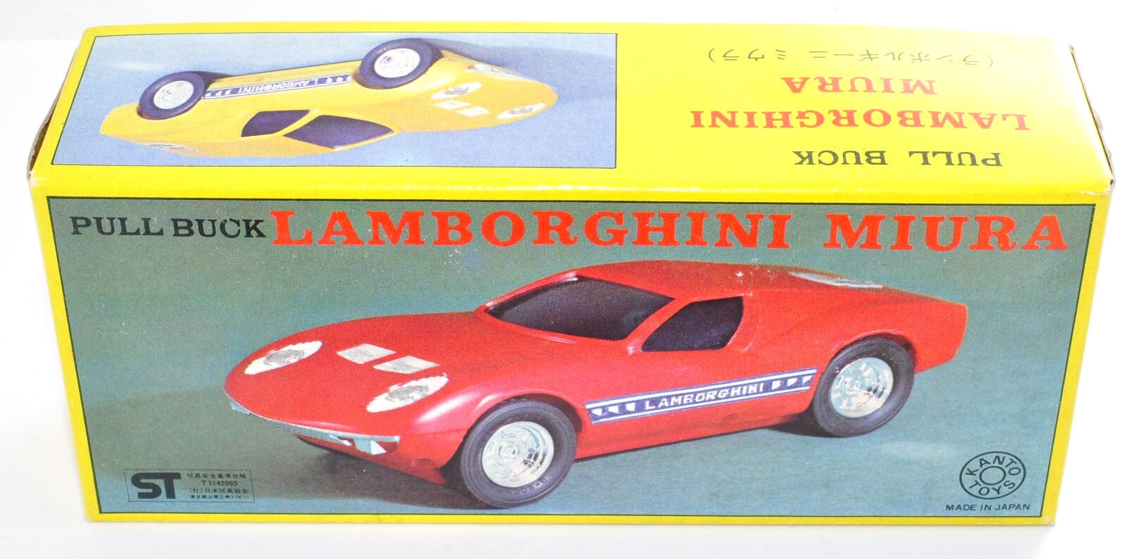 Rare Vintage KANTO TOYS Miura Style Pullback Car Red Japan Die-Cast Plastic Toy