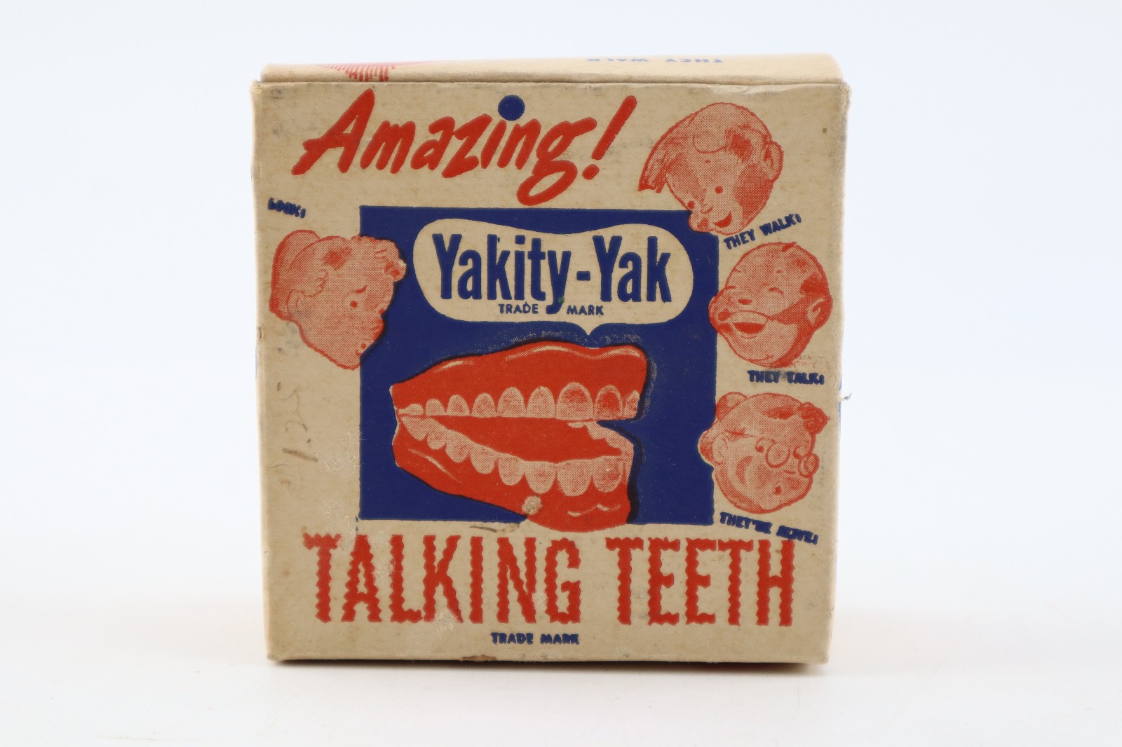 Vtg 1940’s-50’s Yakity-Yak Talking Teeth Toy W Original Box & Key WORK TESTED