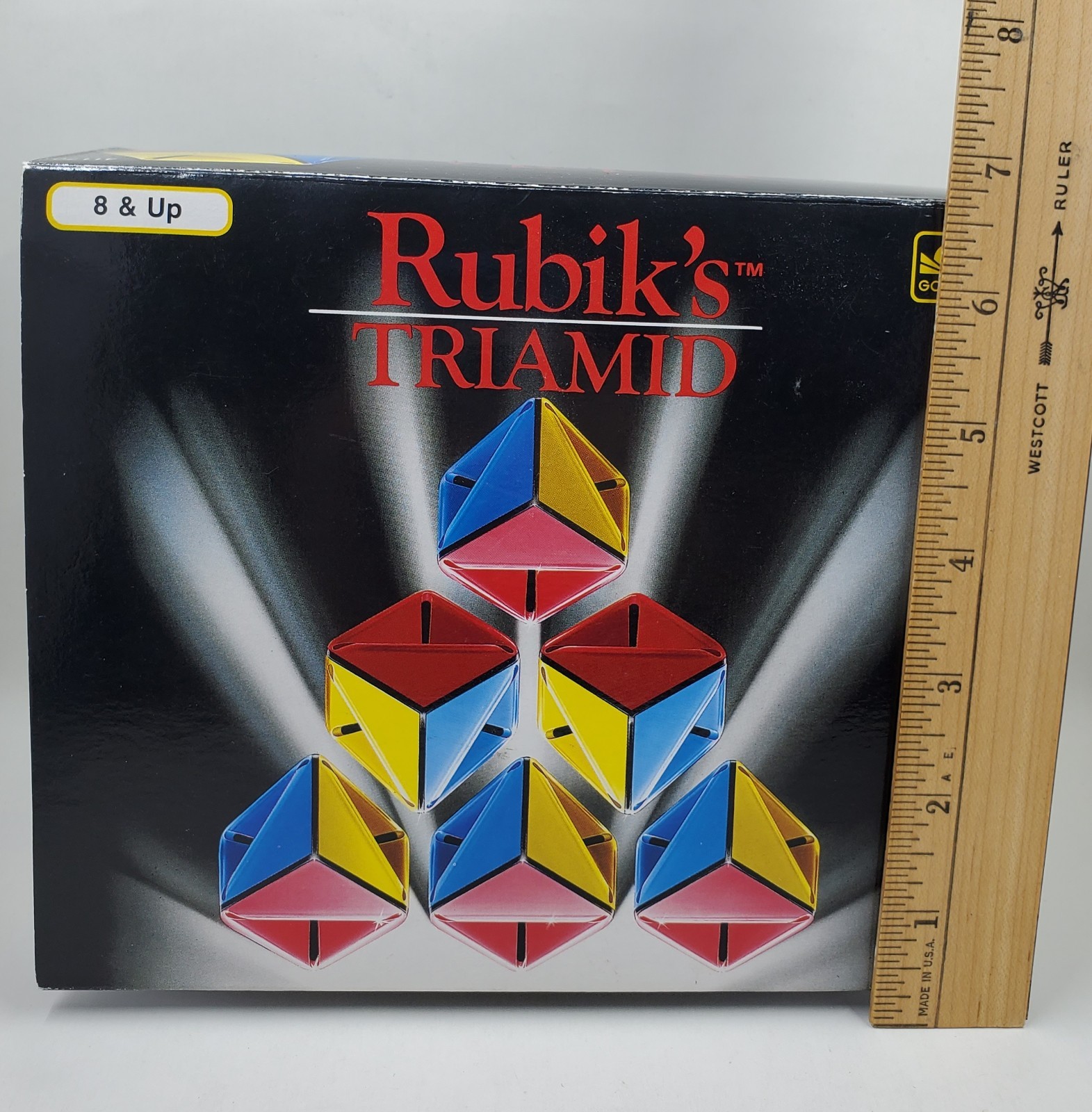 G1 Rubik’s Triamid Puzzle Vintage 1990 Golden Complete w Box Brain Teaser
