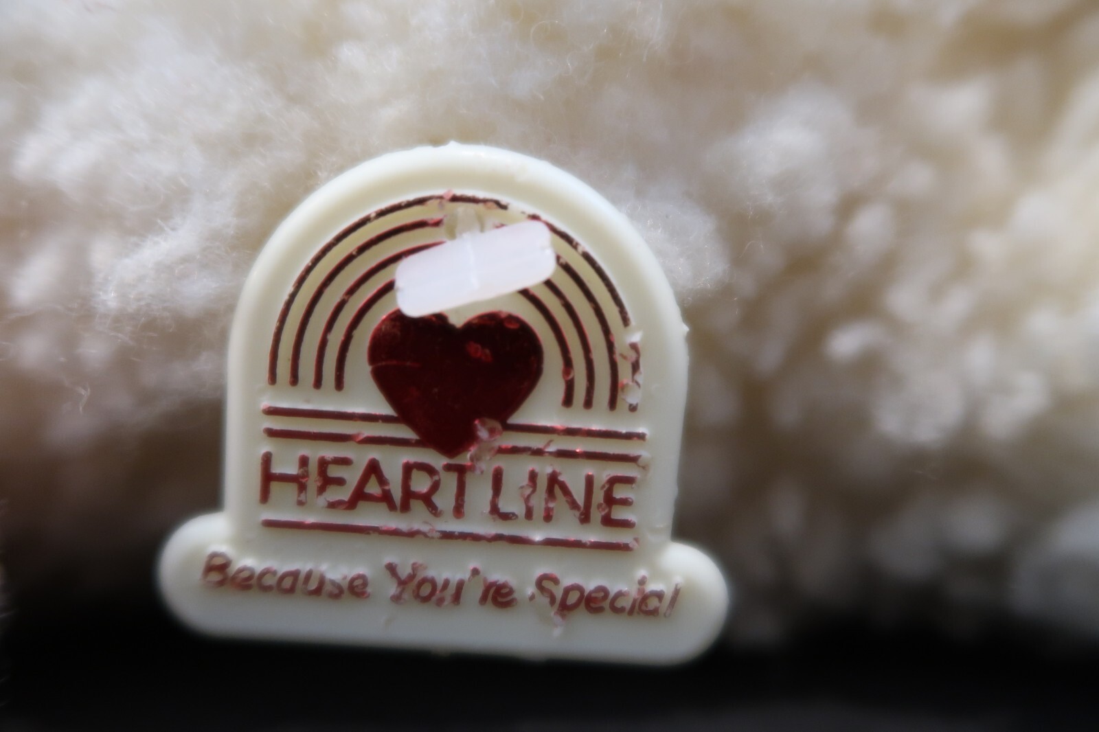 VTG 1988 Graphics Intl Heartline Lamb Plush Ivory Sherpa Fleece Green Ribbon