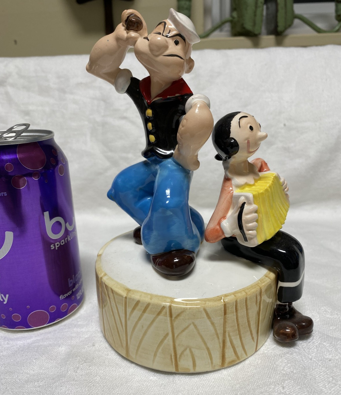 Popeye music box Vandor Imports ceramic 1980 King Features Syndicate 7″