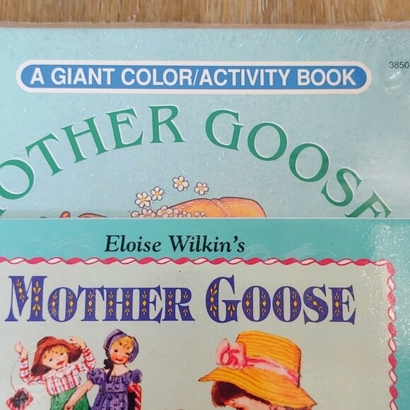 Rare Vintage 1975 Golden Mother Goose Puzzle Story Book Color Activity Book Set