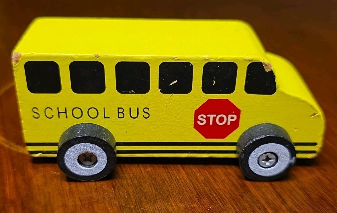 Greenbrier International Miniature Wood Vehicle Wooden School Bus