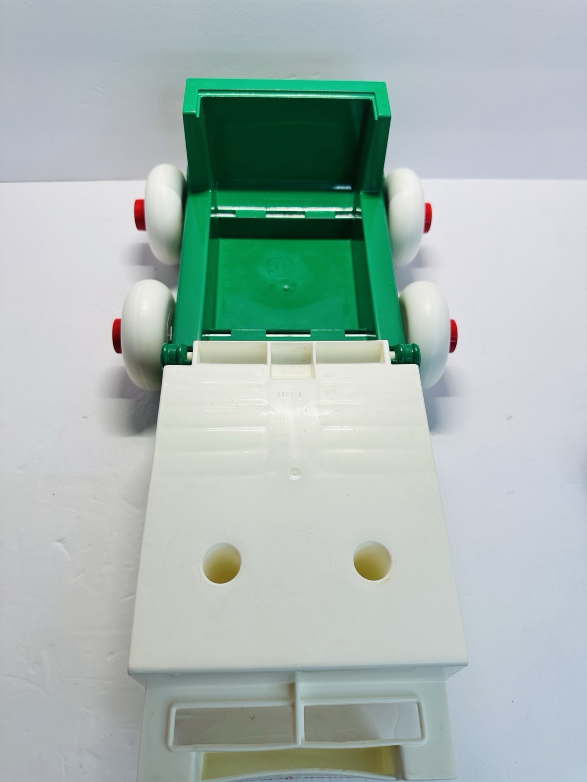 Vintage Johnson & Johnson Stack & Dump Truck & Shape Sorter Transporter Set