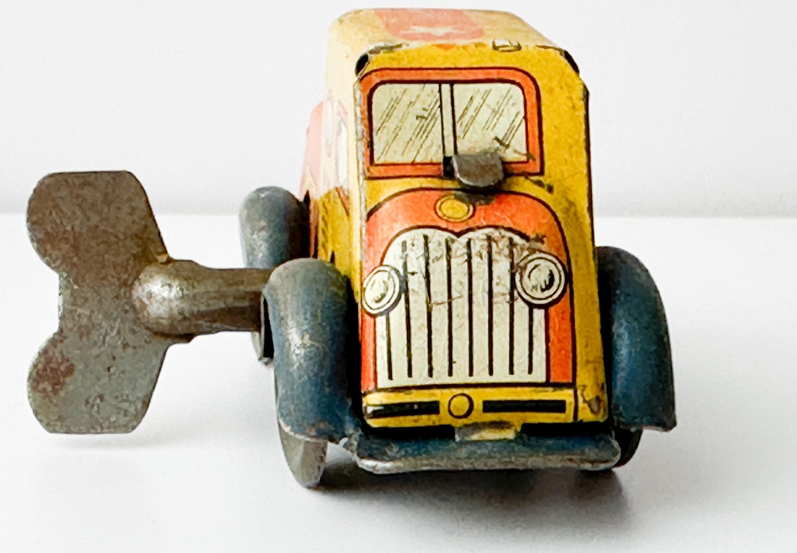 Tin Litho Ranger Motor Line Truck Clock Spring Wind Up Toy Semi Trailer ▪ Video